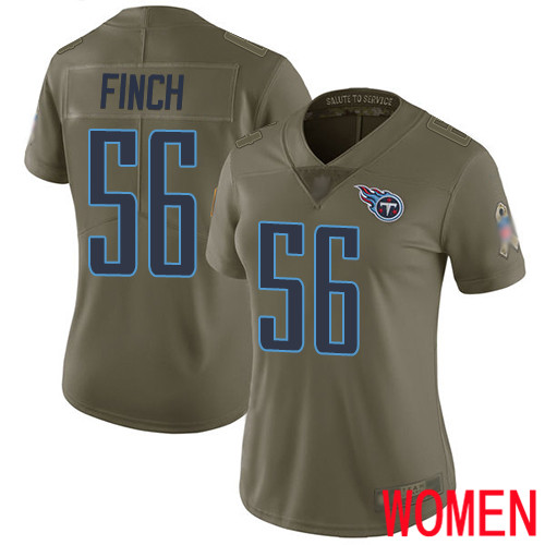 Tennessee Titans Limited Olive Women Sharif Finch Jersey NFL Football #56 2017 Salute to Service->women nfl jersey->Women Jersey